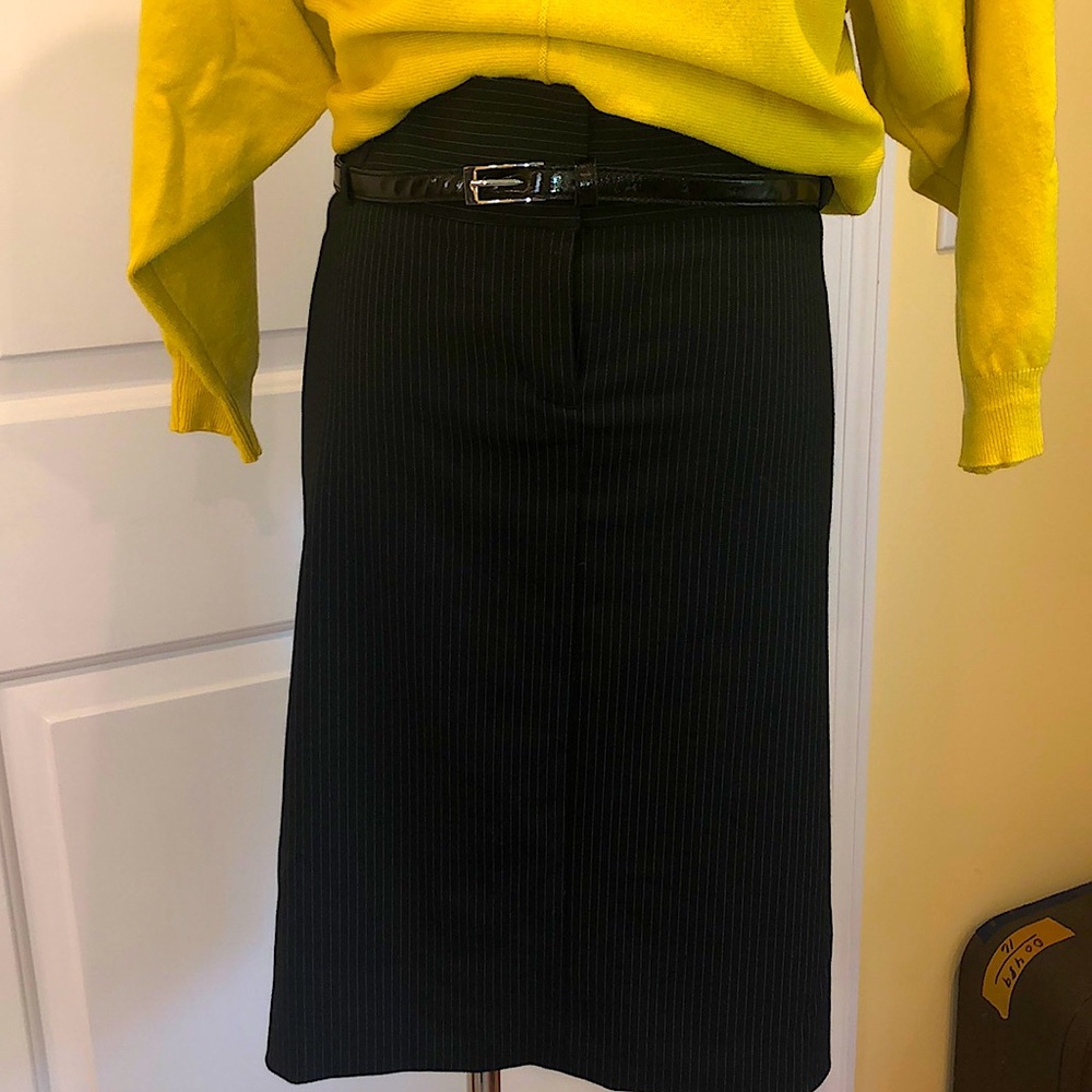 Pencil Skirt w back slit & classy pin stripe